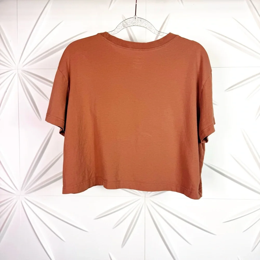 Nike Womens Essential Crop Tee in Mineral Clay